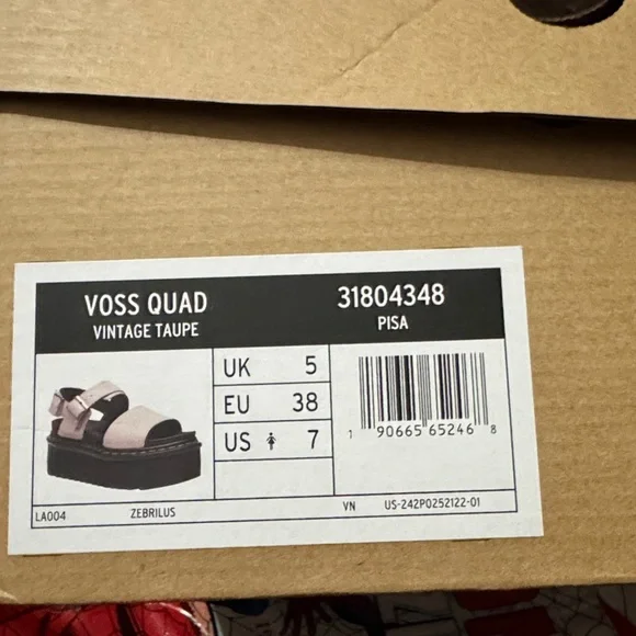 Dr. Martens Vintage Taupe Color 🪐 Platform Sandals with Black Sole - Picture 2 of 9